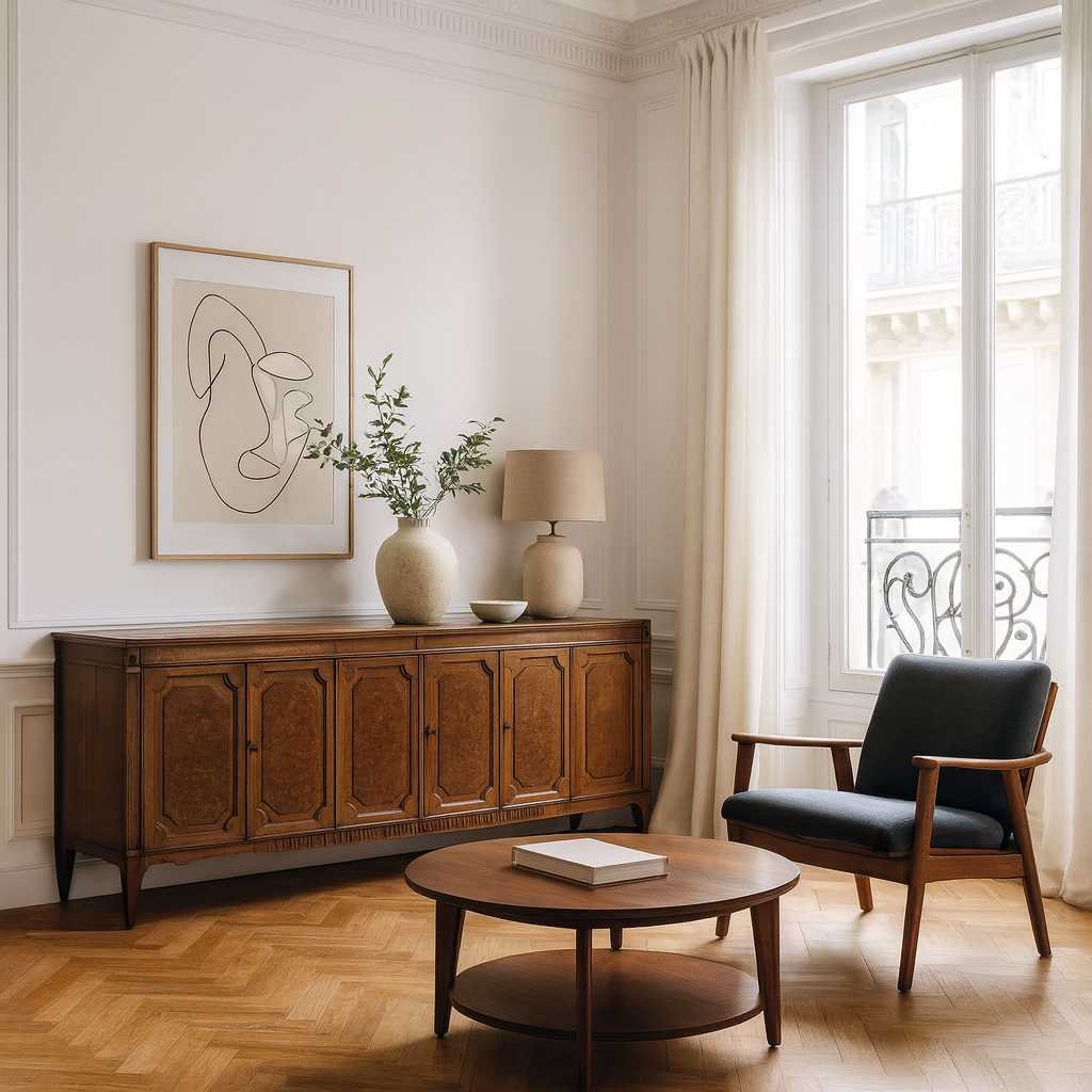 Mid-Century American of Martinsville Walnut Sideboard Buffet