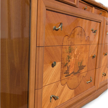 Postmodern Lacquer Dresser with Faux Marble Top