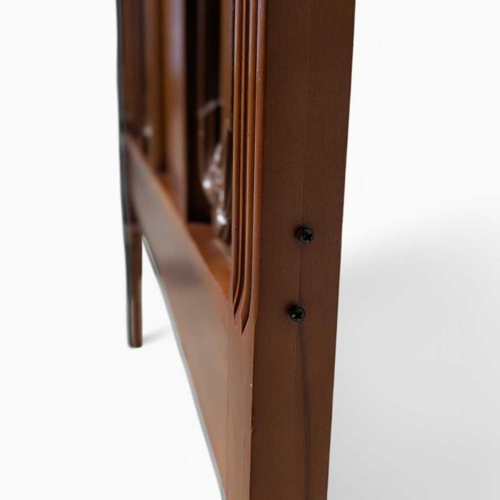 Vintage Carved Wood Full-Size Headboard