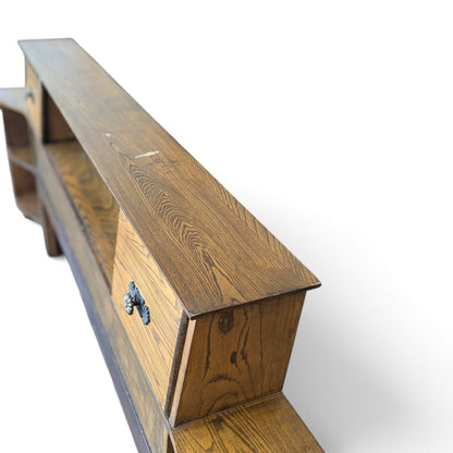Vintage L.A. Period Furniture Headboard with Integrated Nightstands