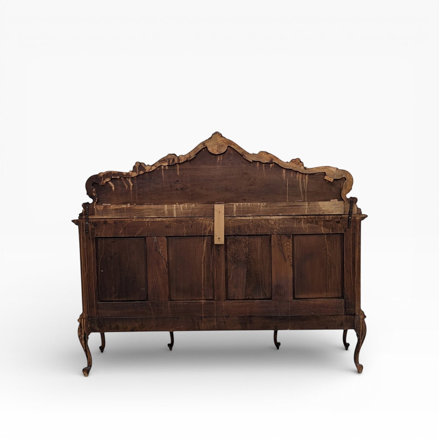 Continental Walnut Carved Sideboard Cabinet with Sculptural Apron