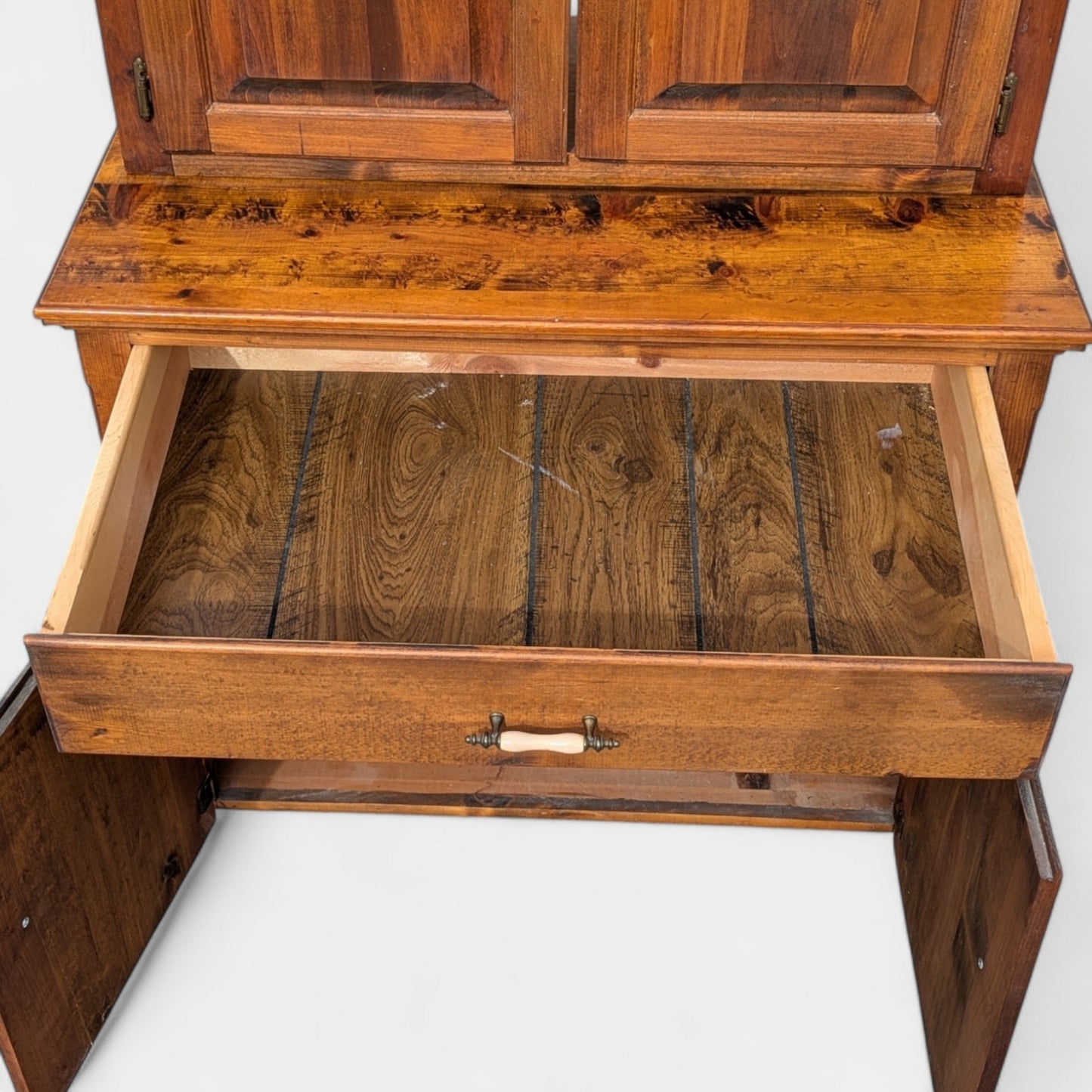 Antique Rustic Cupboard Hutch