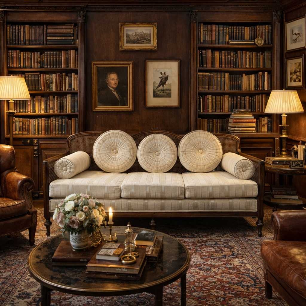 French Provincial Cane Back Sofa