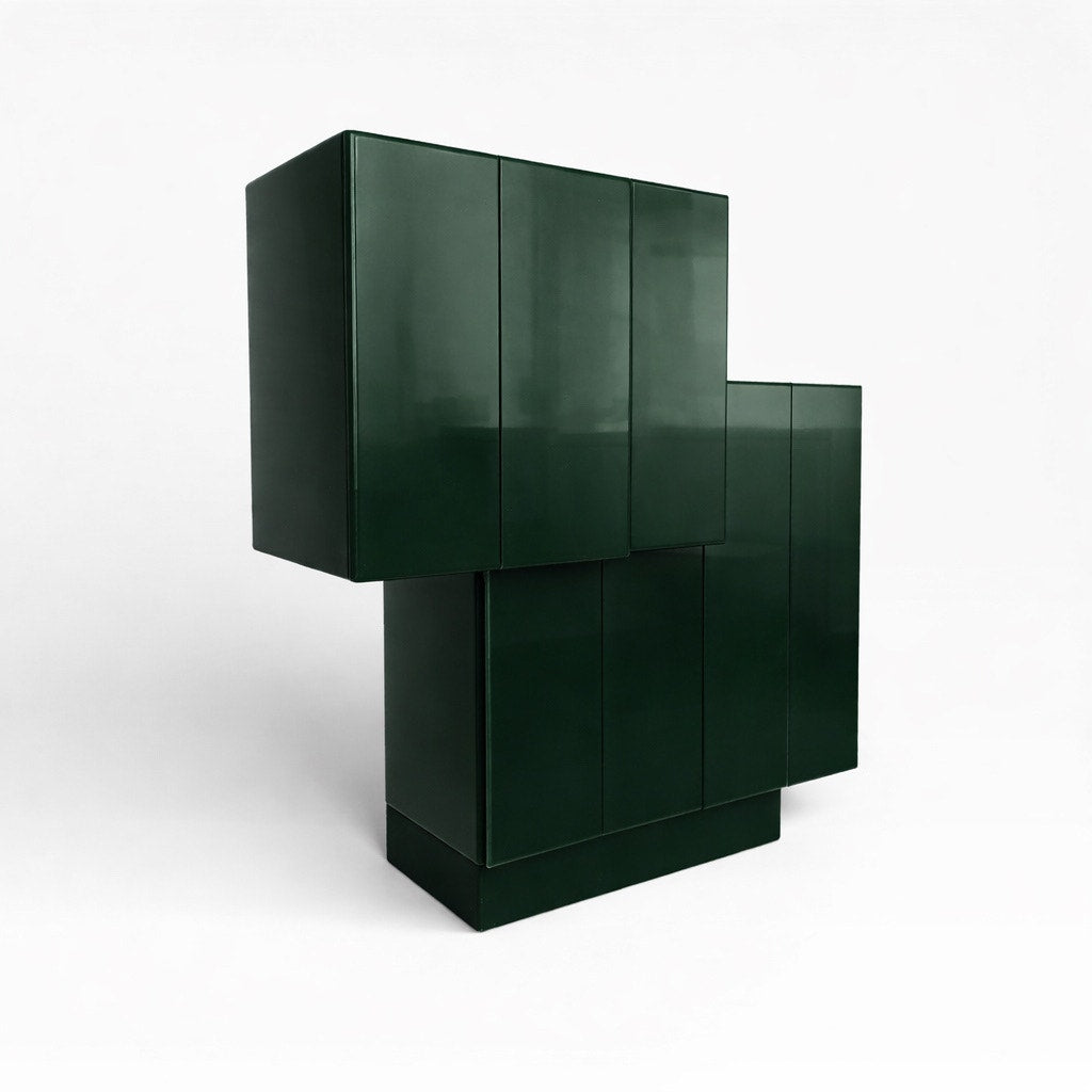 Large Postmodern Geometric Bar, Custom Lacquer Finish