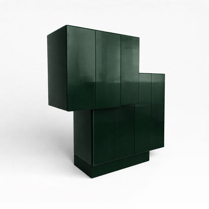 Large Postmodern Geometric Bar, Custom Lacquer Finish