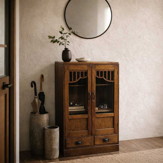 Antique Japanese Wooden Storage Cabinet, Meiji Period