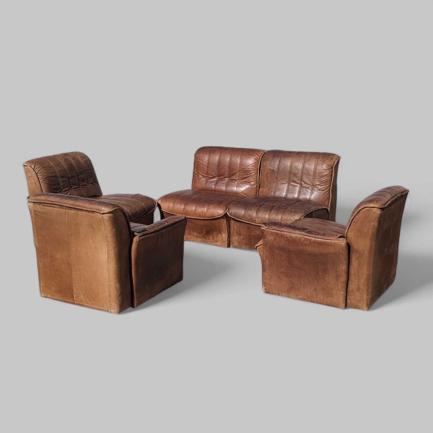 Vintage Leather Modular Sofa, Made in Germany, c. 60s