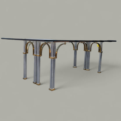 Glass Top Dining Table by Maison Jansen