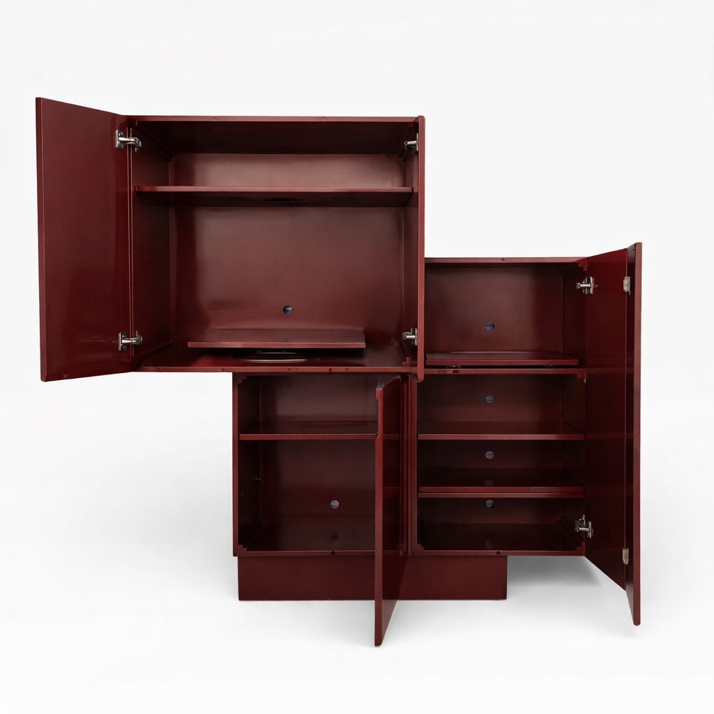 Large Postmodern Geometric Bar, Custom Lacquer Finish