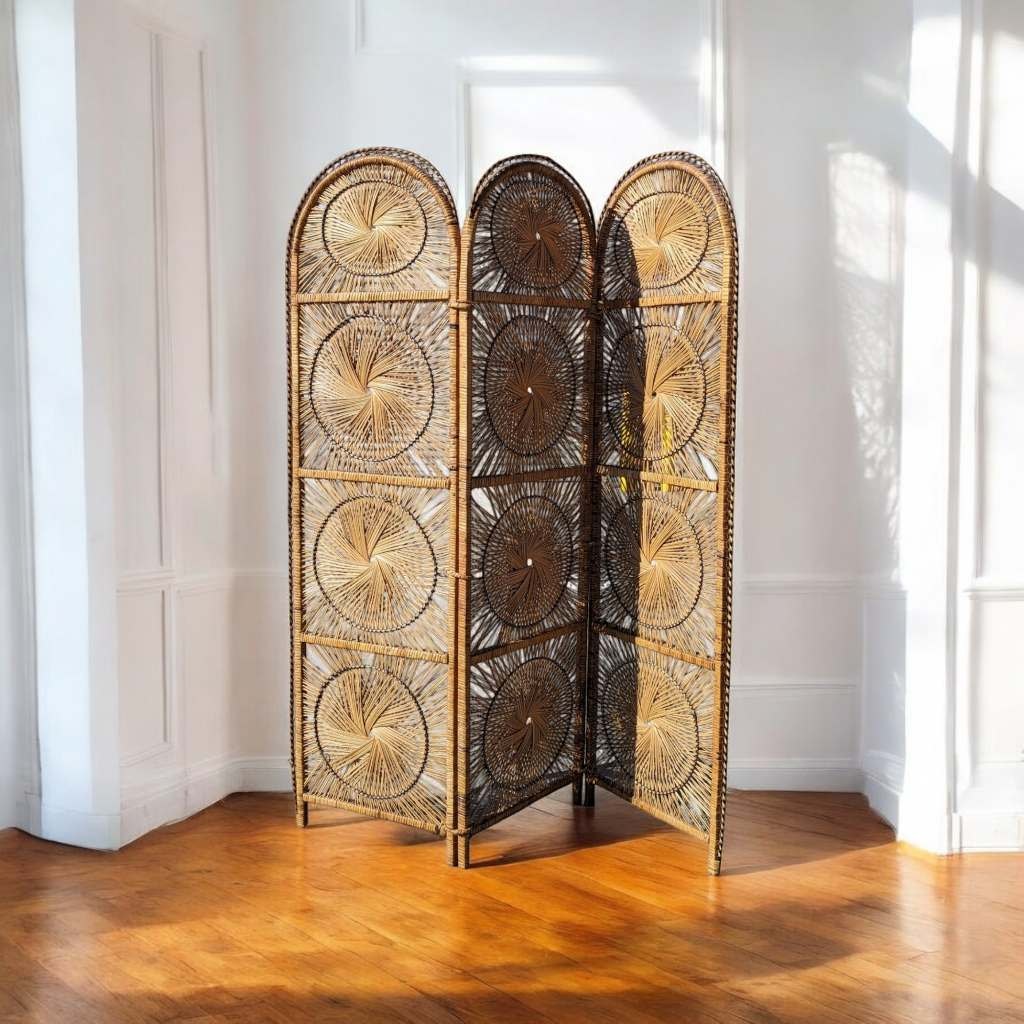 Rattan Room Divider, Starburst, Mid Century, MCM, Boho Chic, Backdrop, Bedroom, Living Room