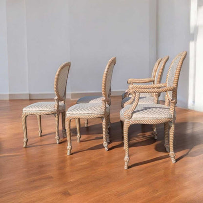 Six Dining Chairs by Casa Stradivari, Faux Bois, c. 1980s