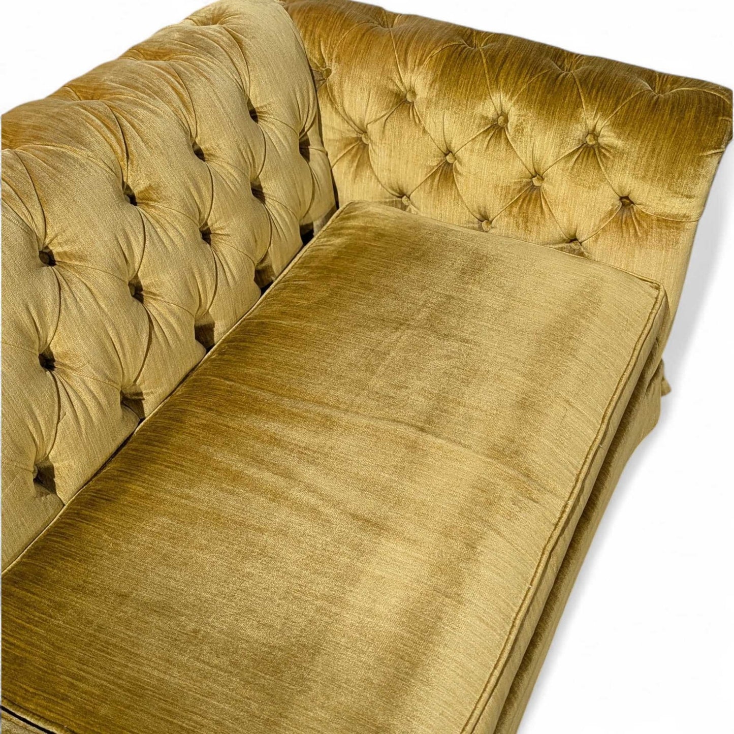 Vintage Hollywood Regency Gold Velvet Sofa