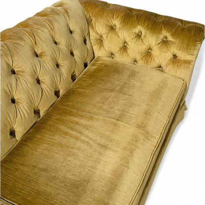 Vintage Hollywood Regency Gold Velvet Sofa