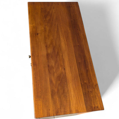 Walnut Chest of Drawers with Brass Pulls, Dresser