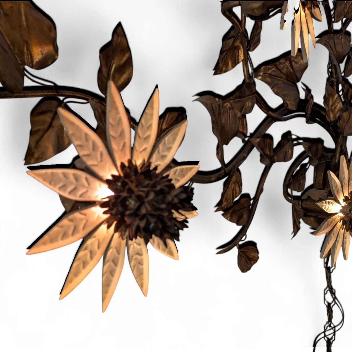 Vintage Italian Sunflower Wall Sconce