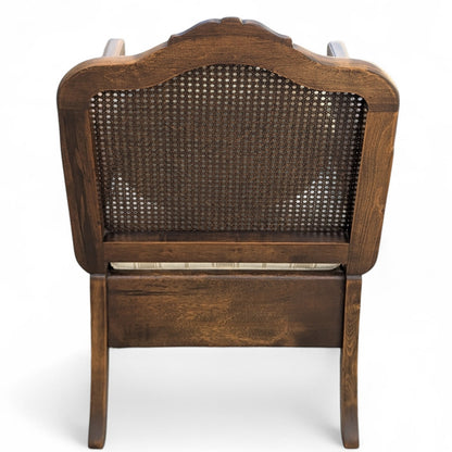 Vintage Carved Wood Club Chair, c. 1970s