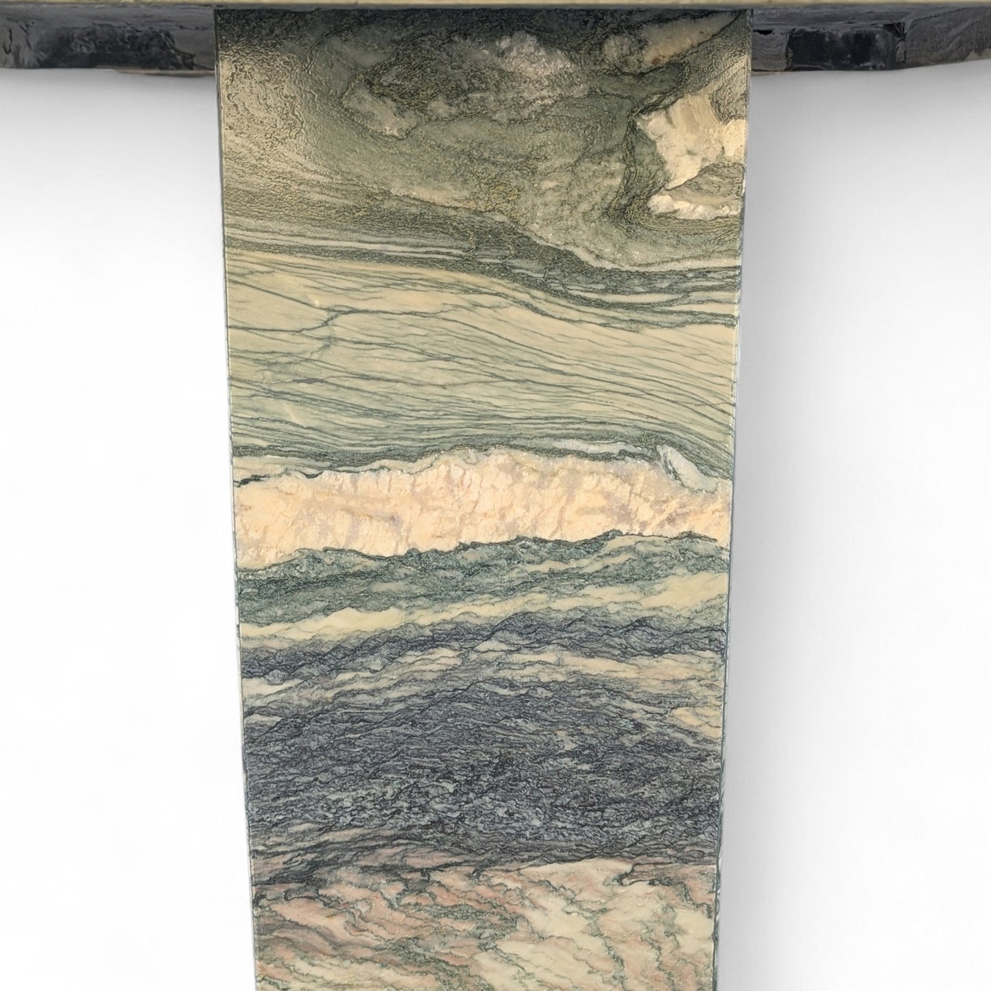 Green Marble Side Tables, Pair c. 1980s