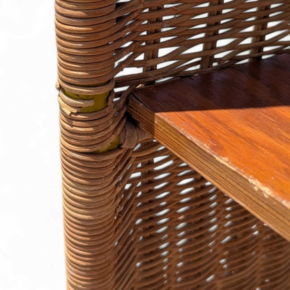 Vintage Rattan Arch Bookcase