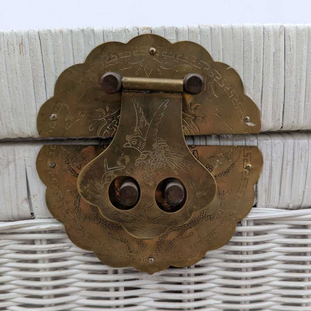 Vintage White Wicker Trunk