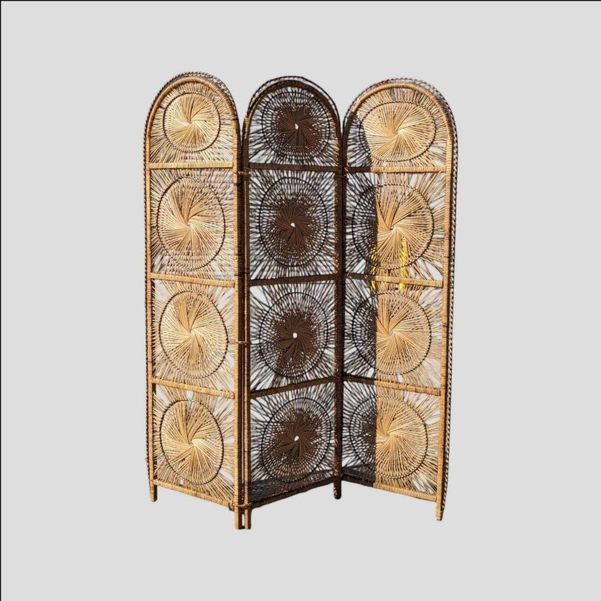 Rattan Room Divider, Starburst, Mid Century, MCM, Boho Chic, Backdrop, Bedroom, Living Room — view 5 of 7