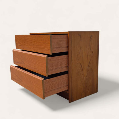 Petite Danish Teak Dresser, Three Drawers