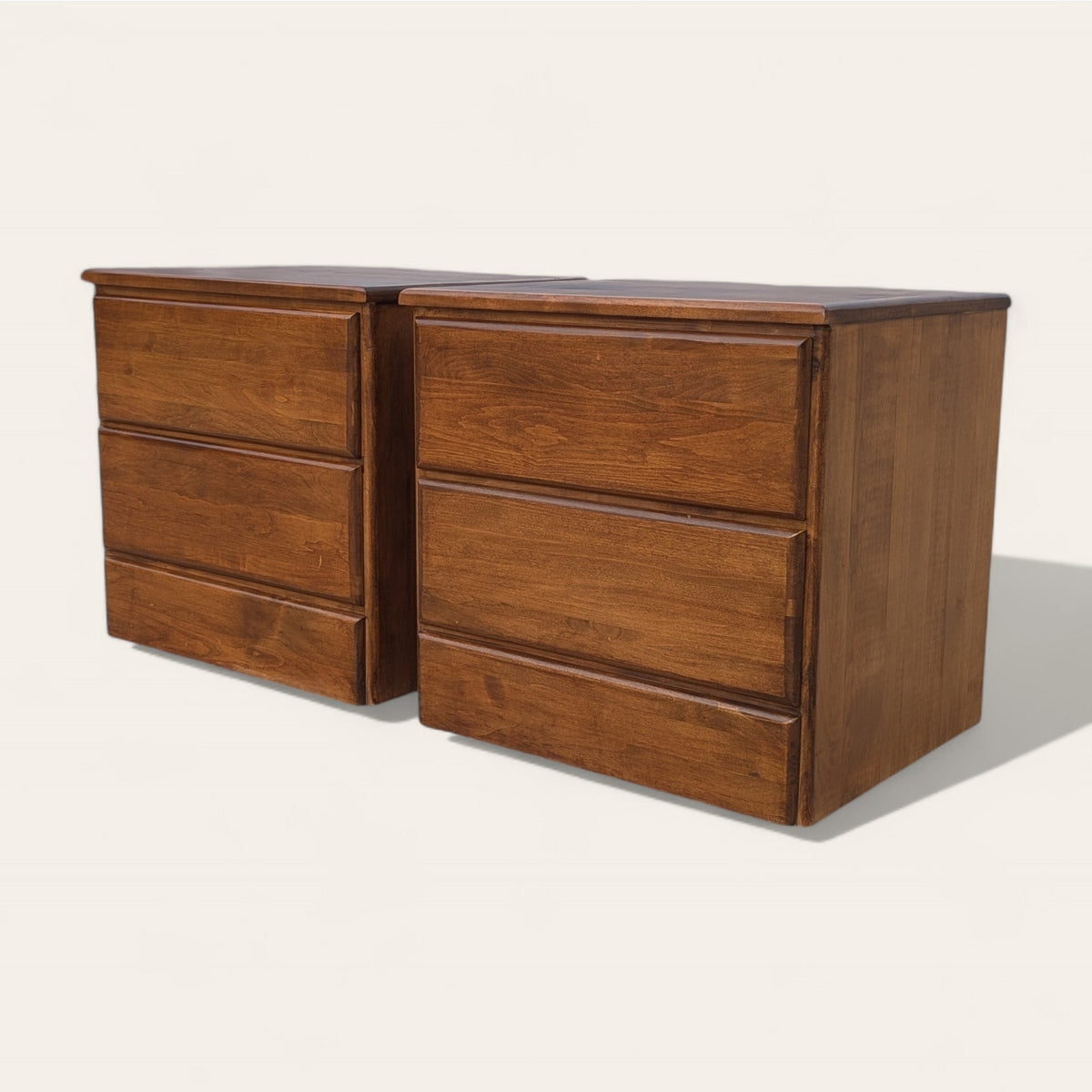 Pair of 1970s Solid Wood Chinoiserie Nightstands