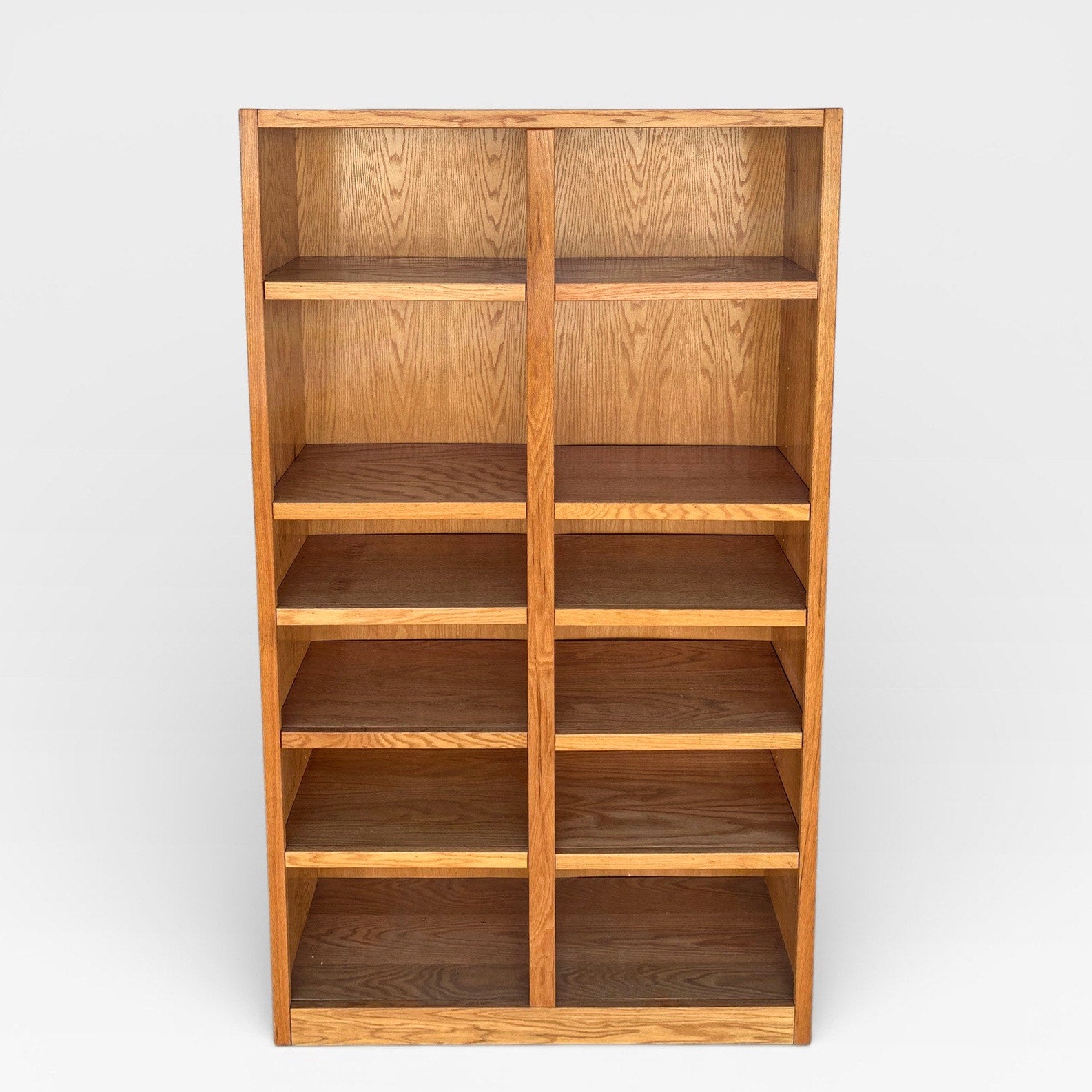 Vintage Oak Double-Column Bookcase, Late 20th Century — view 12 of 13