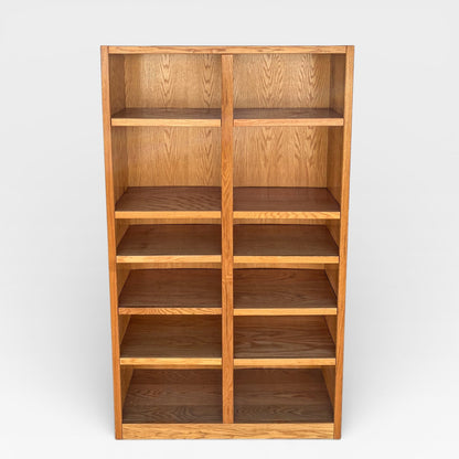 Vintage Oak Double-Column Bookcase, Late 20th Century