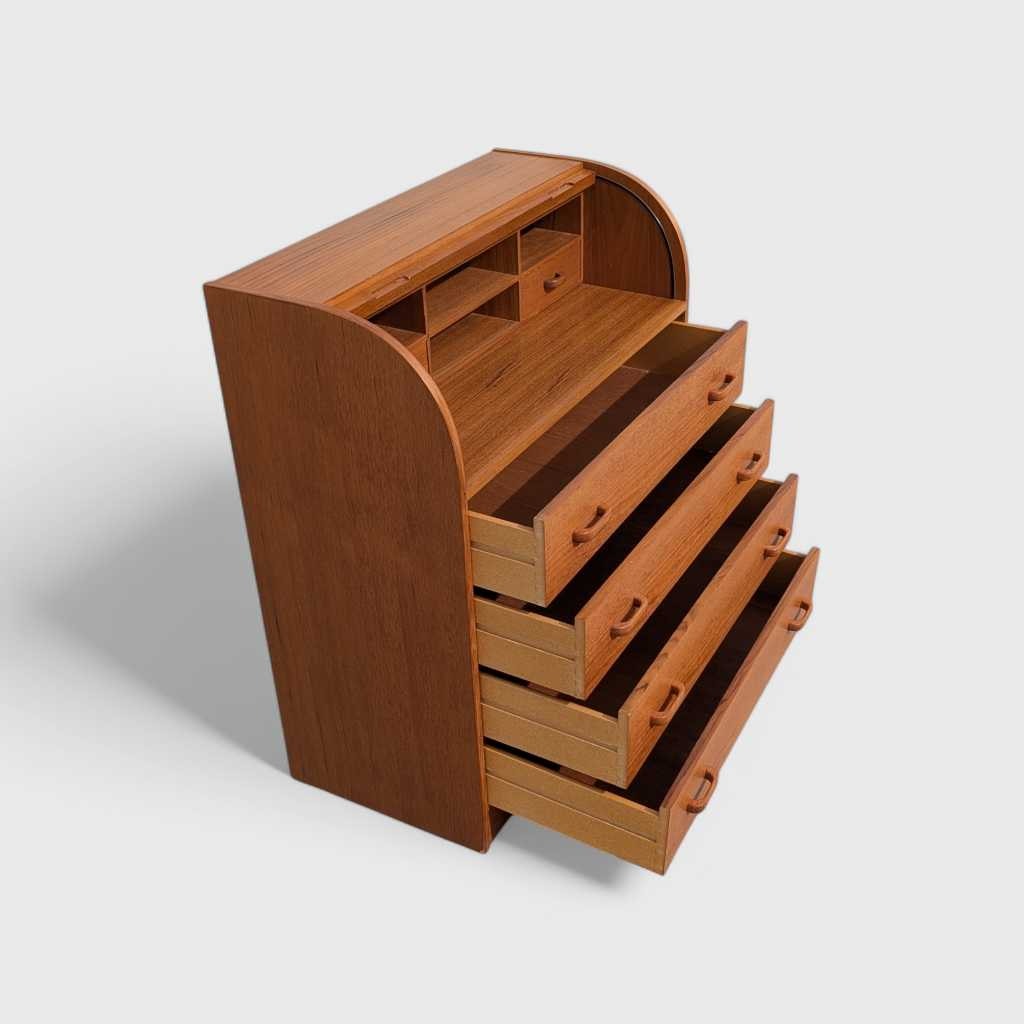 Mid-Century Danish Teak Roll-Top Desk by Egon Ostergaard, 1970s
