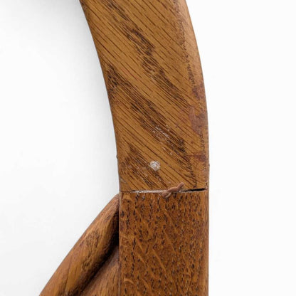 Set of 6 Postmodern Dining Chairs – Oak Frame, Blue Velvet Polka Dot Seats, 1980s