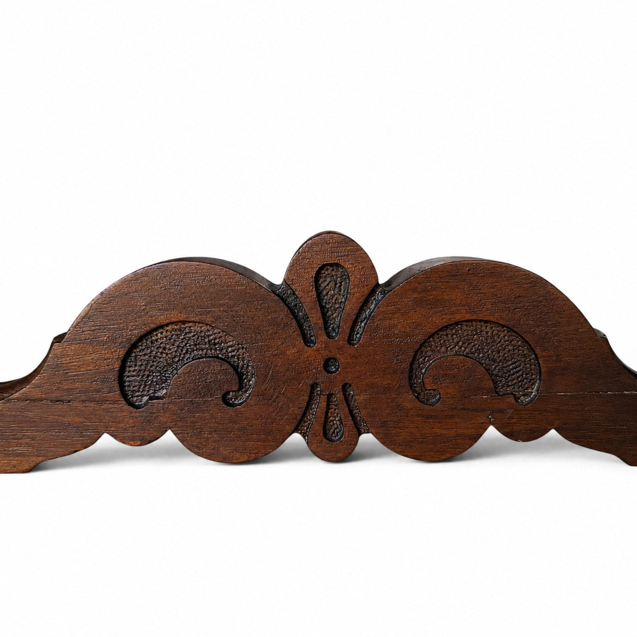 Antique Jacobean Revival Figured Wood Sideboard with Carved Medallions — view 12 of 16