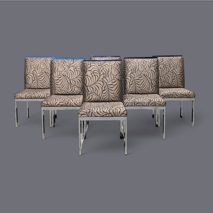 Six Dining Chairs, Vintage Mid Century, DIA, Chrome, Kitchen, Dining Room, Regency, MCM
