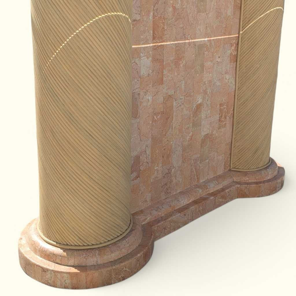 Postmodern Entryway Glass Console Table, c. 1980s