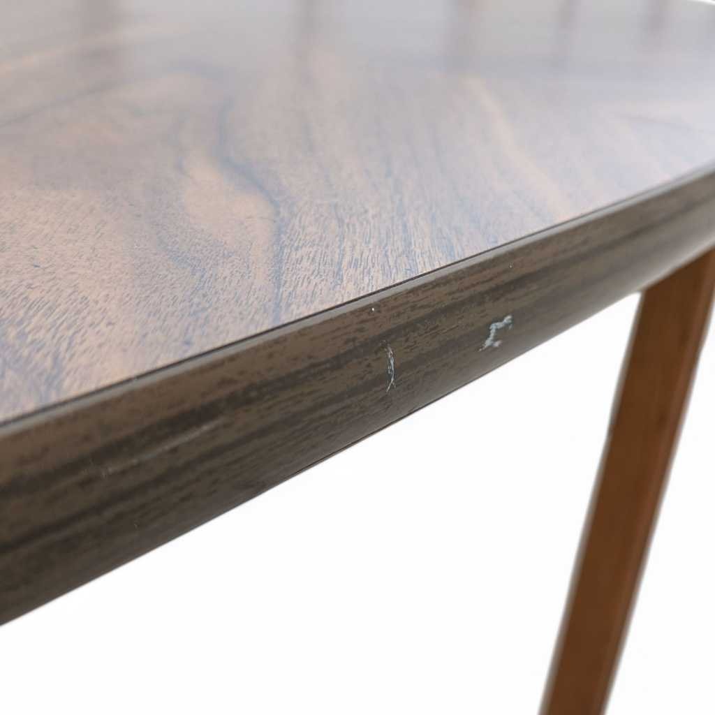 Mid-Century Modern Walnut-Look Laminate Dining Table