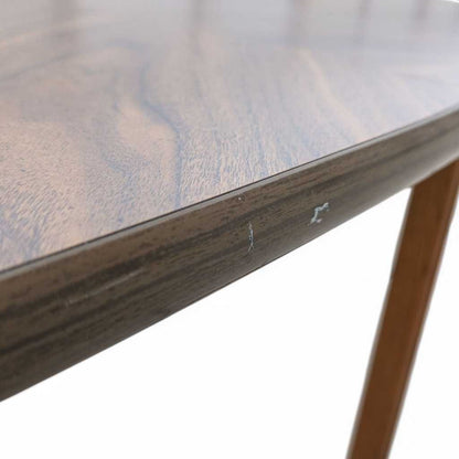Mid-Century Modern Walnut-Look Laminate Dining Table