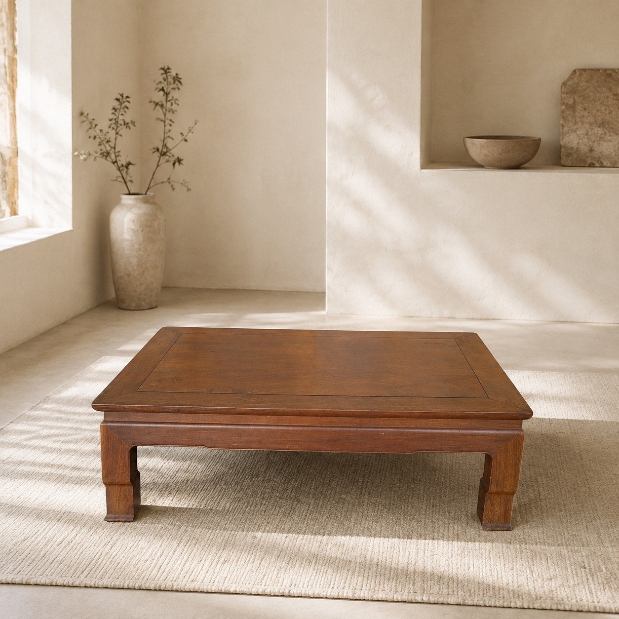 Vintage Asian-Inspired Wood Platform Coffee Table — view 1 of 16