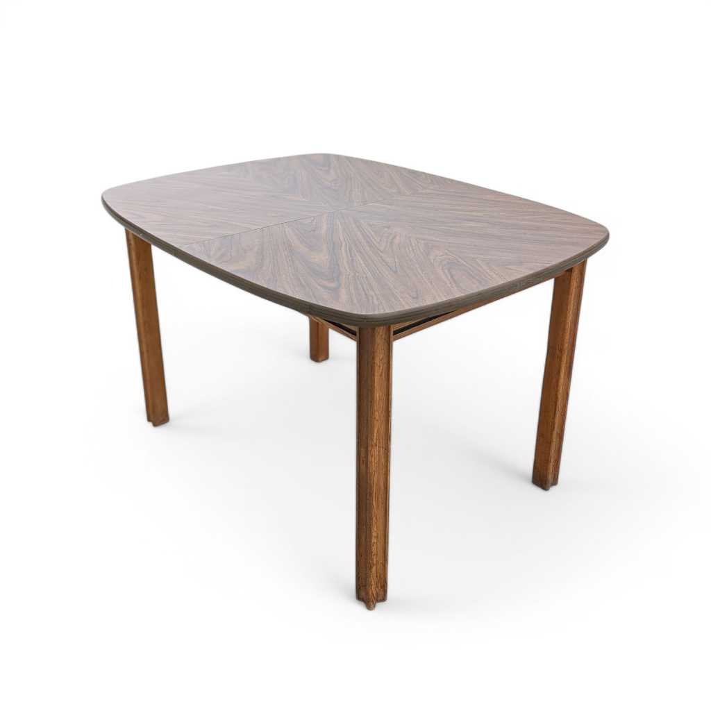 Mid-Century Modern Walnut-Look Laminate Dining Table — view 16 of 16