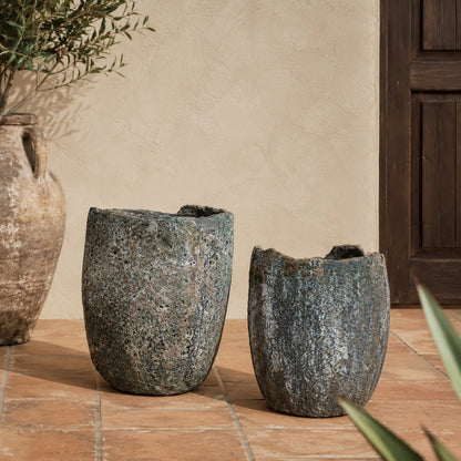 Antique Foundry Crucible Planters – Pair