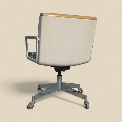 1970s InterRoyal Chrome and Faux-Leather Desk Chair