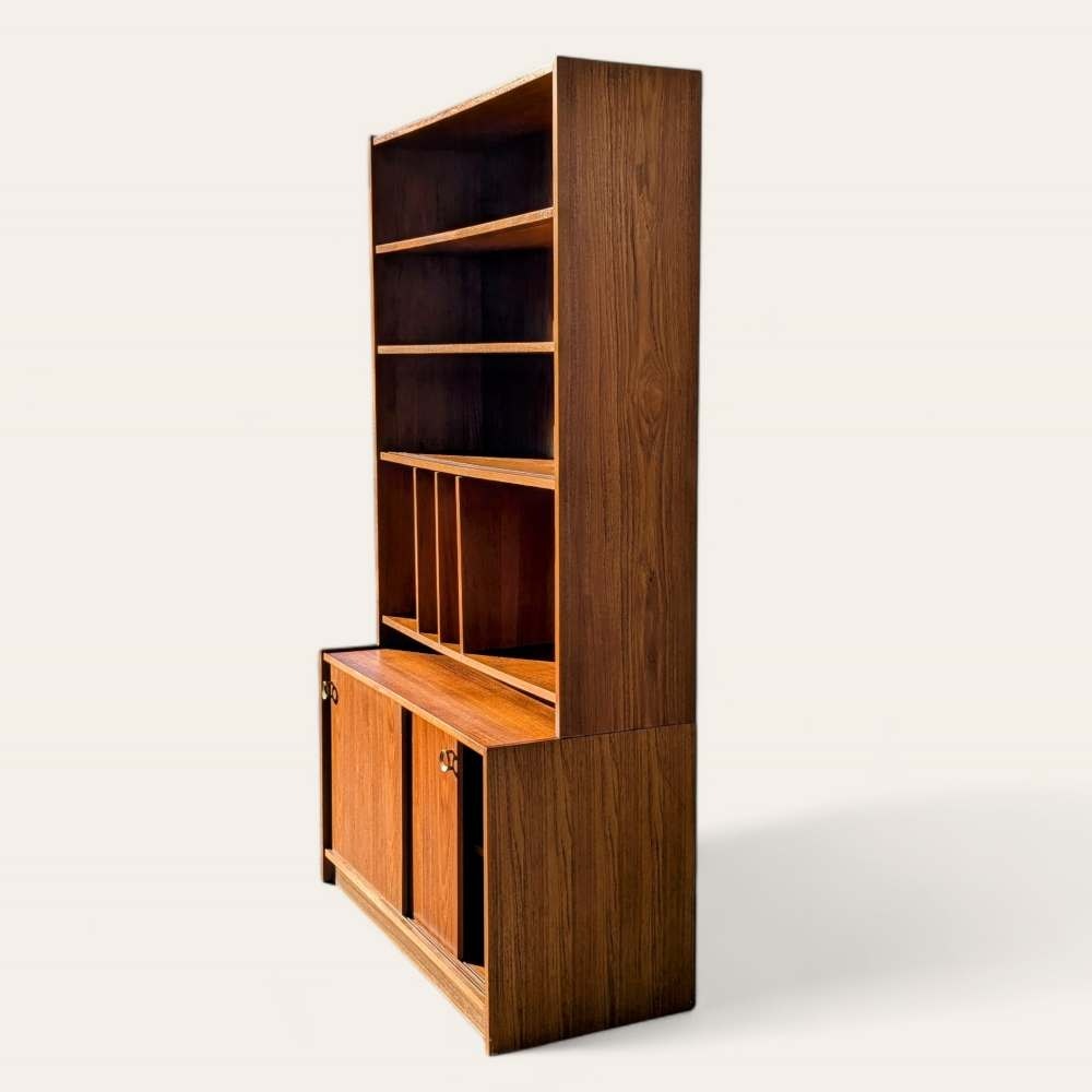 Vintage Bookcase, Freestanding Wall Unit, Mid Century, MCM, Danish Modern, Shelves, Storage Cabinet