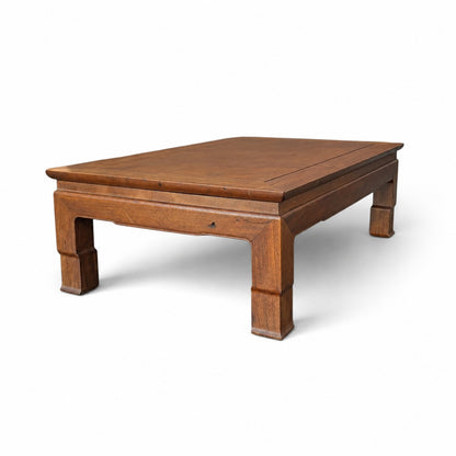 Vintage Asian-Inspired Wood Platform Coffee Table