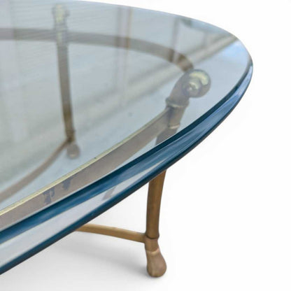 Glass Top Brass Coffee Table by Labarge