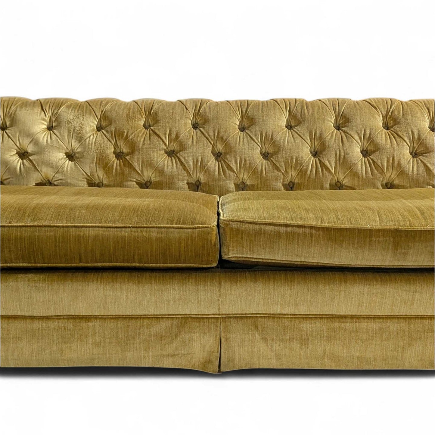 Vintage Hollywood Regency Gold Velvet Sofa