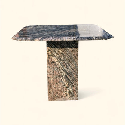 Italian Cipollino Ondulato Marble Pedestal Side Table