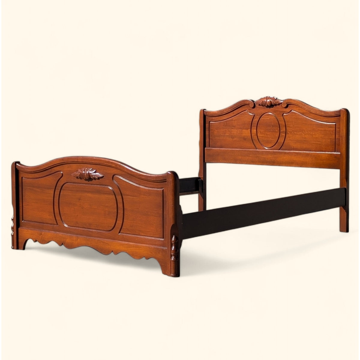 Antique Full-Size Walnut Bed Frame by Abernathy Furniture