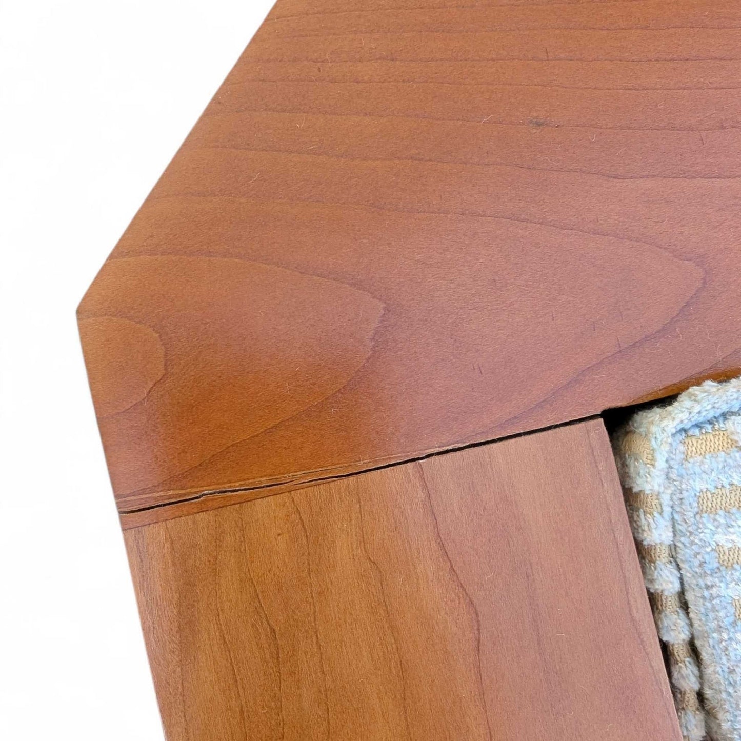 Stickley 21st Century Cherry Sofa, Pale Blue Textured Velvet Upholstery