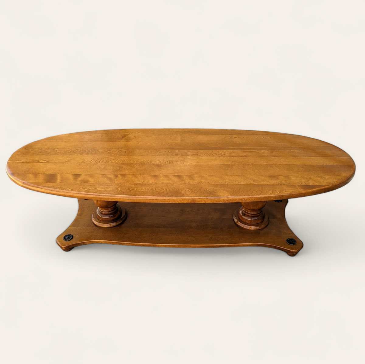 Vintage Solid Maple Surfboard Coffee Table with Sculptural Base — view 6 of 23