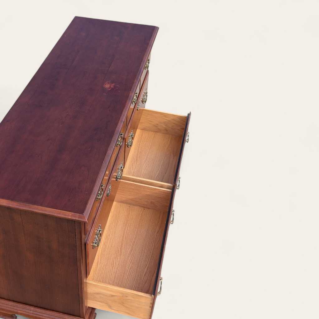 Vintage Stanley Furniture Six-Drawer Wood Lowboy Dresser — view 11 [CBV1 lOsjRhI4ZrDK2Y5waA25 11 0334a796-2319-4f0f-b844-2b714e356154.jpeg]