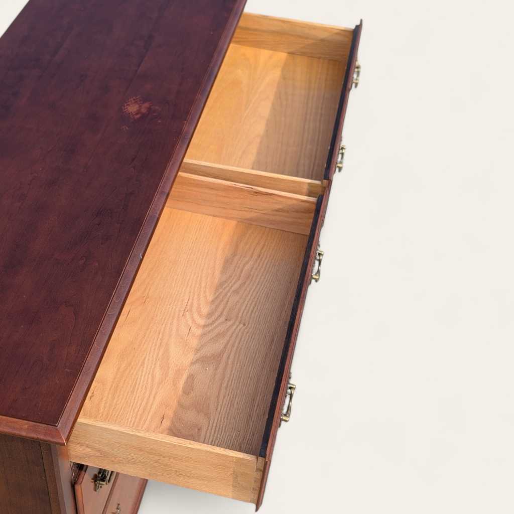 Vintage Stanley Furniture Six-Drawer Wood Lowboy Dresser — view 13 [CBV1 lOsjRhI4ZrDK2Y5waA25 13 06078c03-1bc0-41b4-a3e3-9d967f2b851b.jpeg]