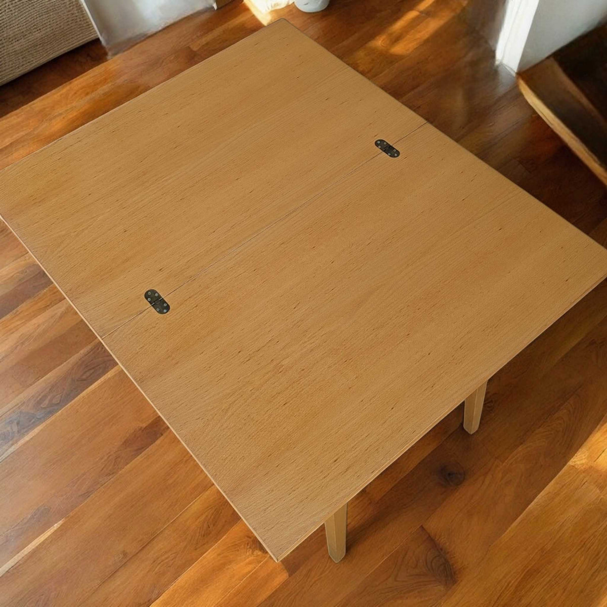 Romanian Mid-Century Beech Flip-Top Extendable Dining Table — view 24 of 25